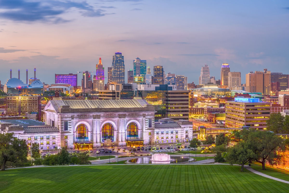 Kansas City skyline at dusk