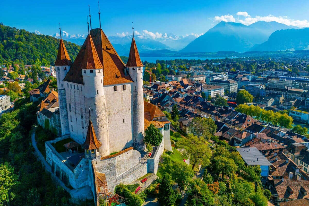 Panoramic View Of Schloss Thun, Switzerland