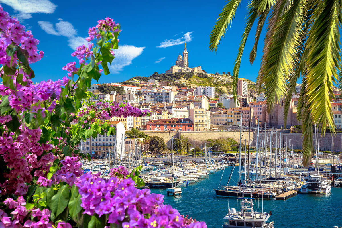 Picturesque View Of Marseille And Notre-Dame-de-la-Garde Basilica, Mediterranean France, Europe